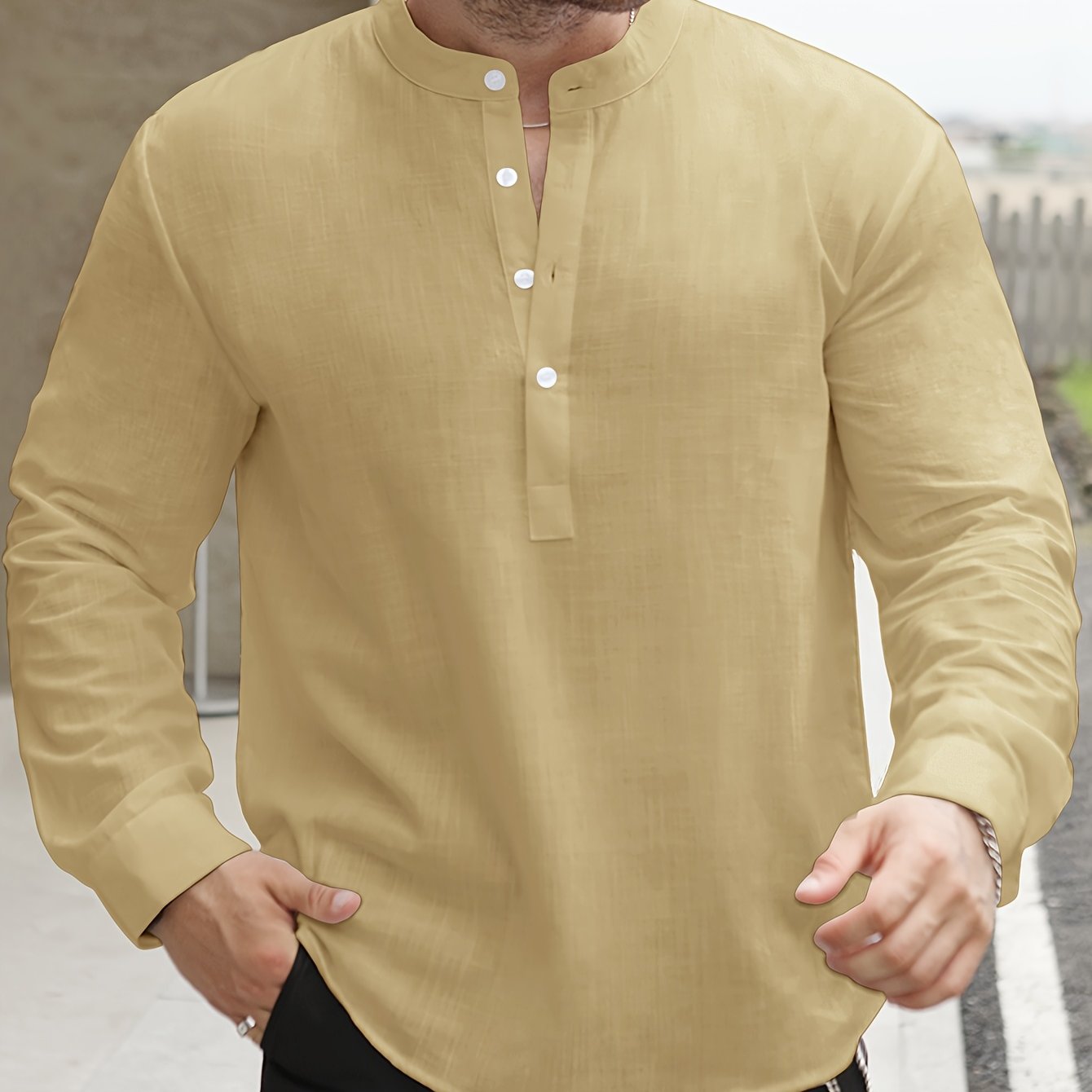 Chemise Ample Avec Col Bateau Pour Hommes