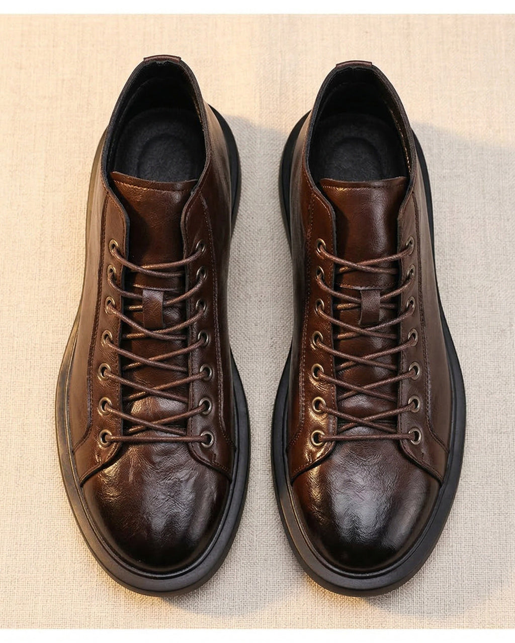 Chaussures À Lacets En Cuir Pour Hommes