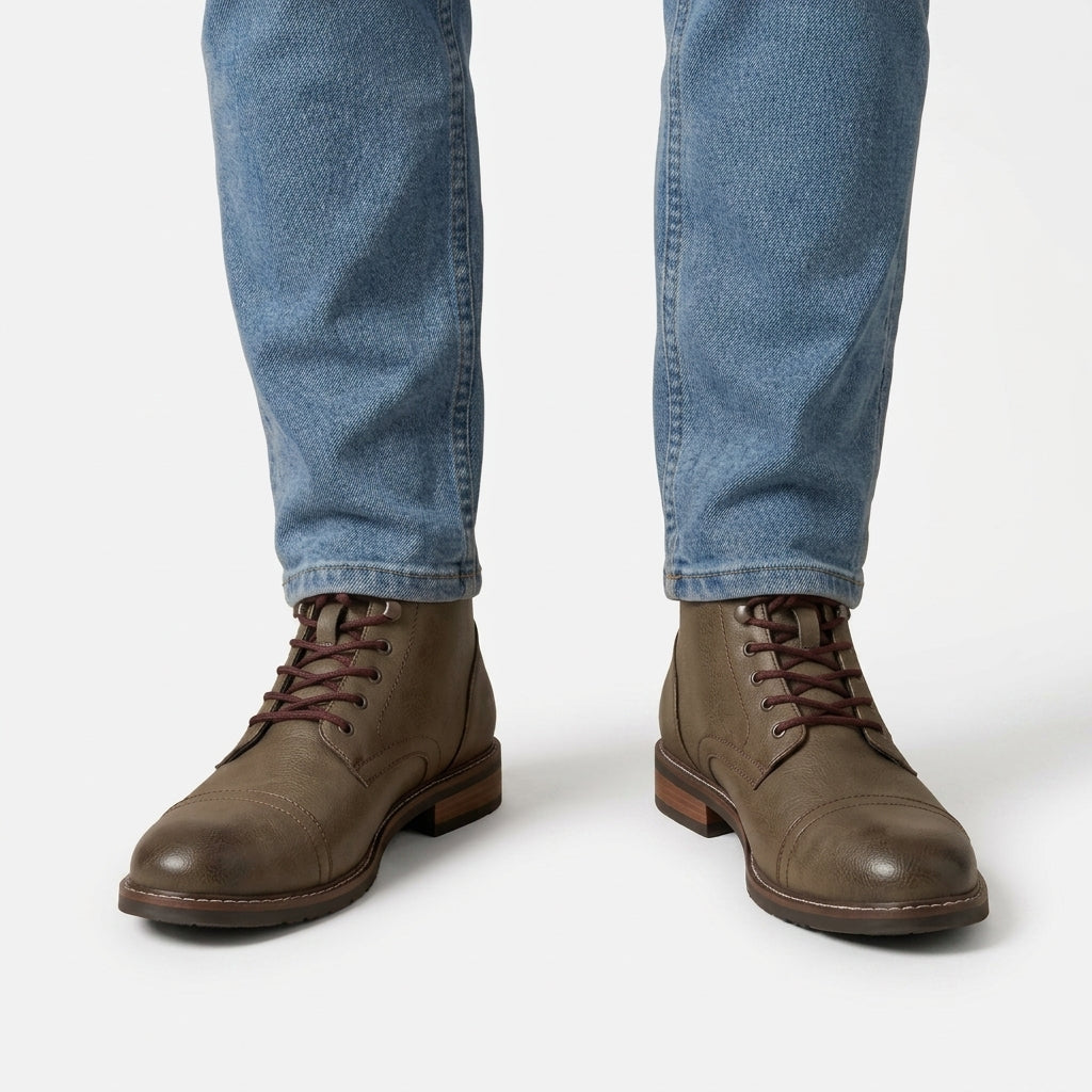 Bottes En Similicuir À Bout Rapporté Pour Hommes