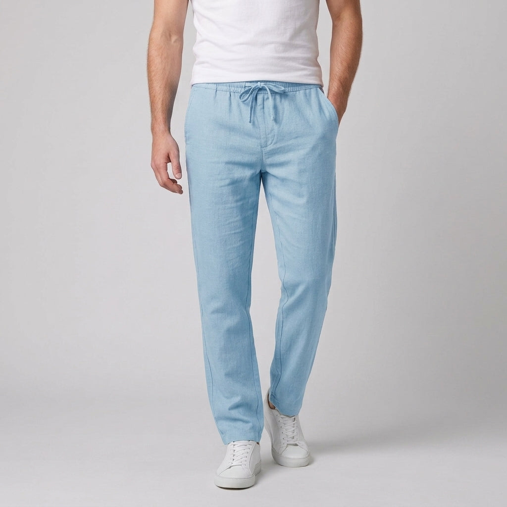 Pantalon Décontracté À Taille Élastique Pour Hommes