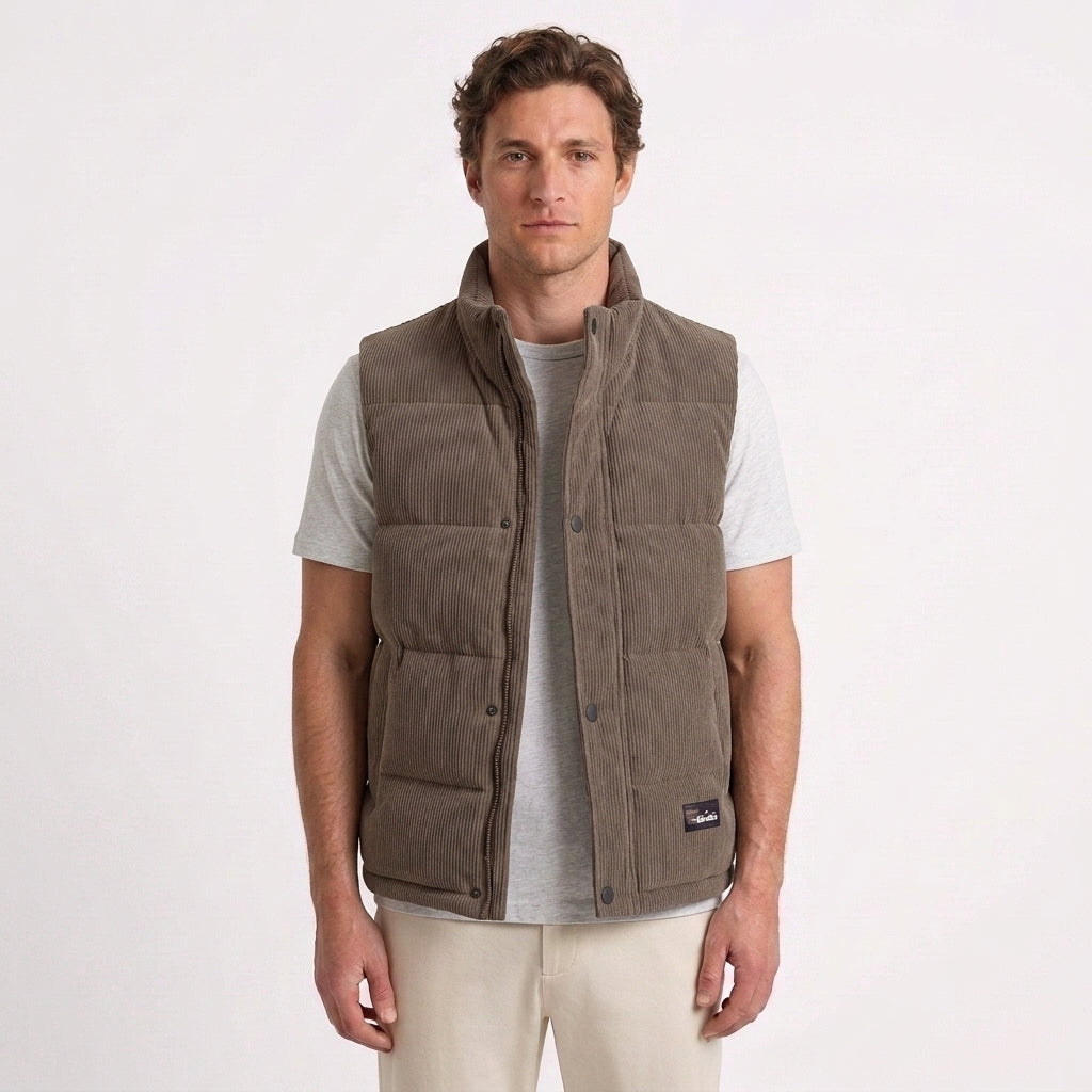 Gilet Matelassé Rembourré En Velours Côtelé Pour Hommes