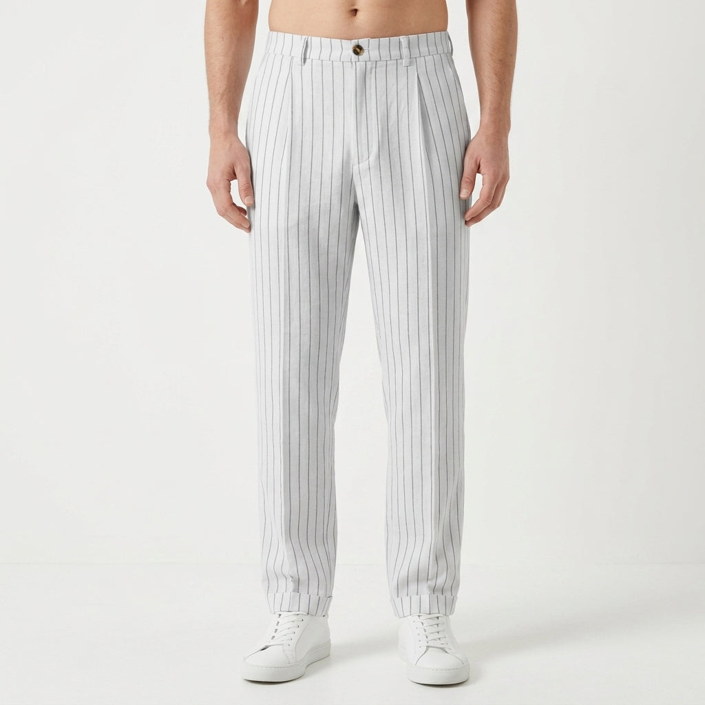 Pantalon Ample En Lin À Jambe Droite
