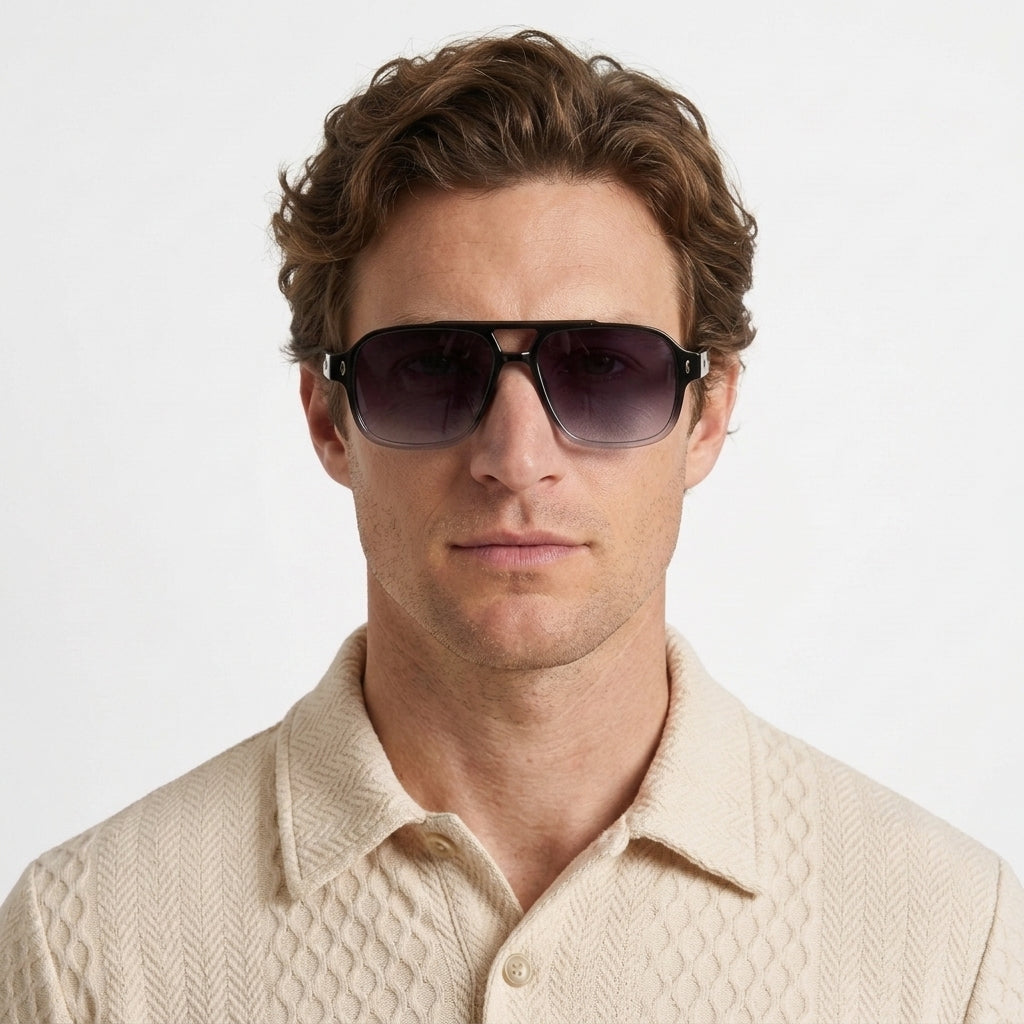 Lunettes De Soleil Aviateur En Acétate Pour Hommes