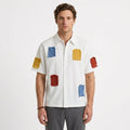 Chemise Blanche À Empiècements Colorés