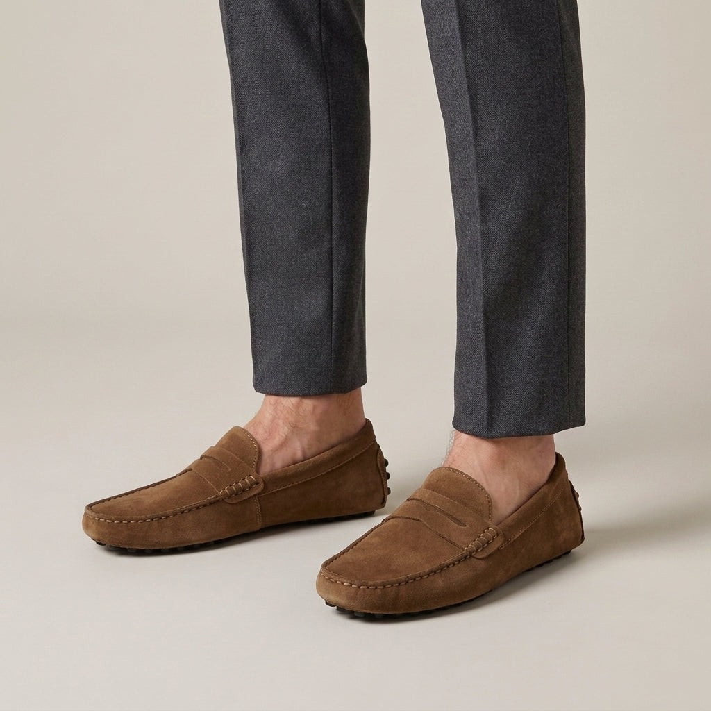 Mocassins Slip-On En Daim De Veau Pour Hommes