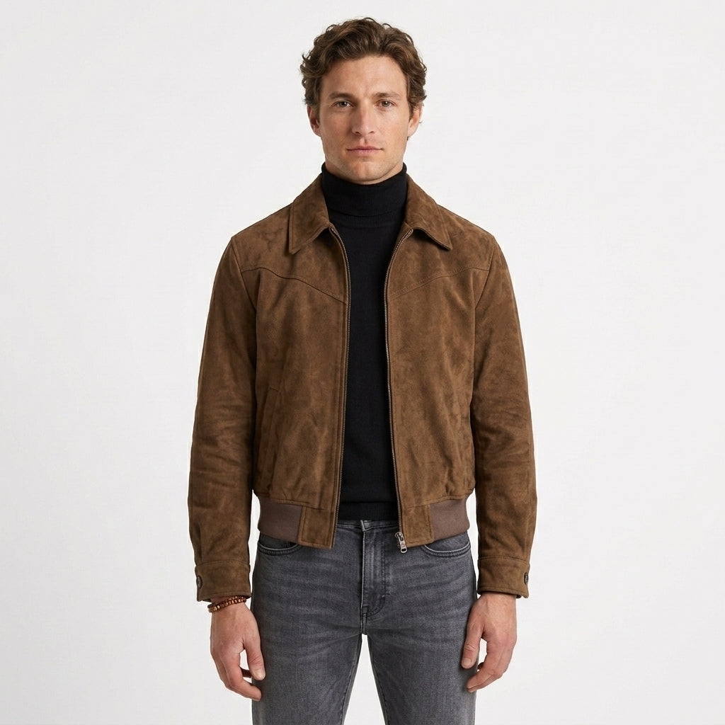 Veste Effet Suède À L’Allure Classique