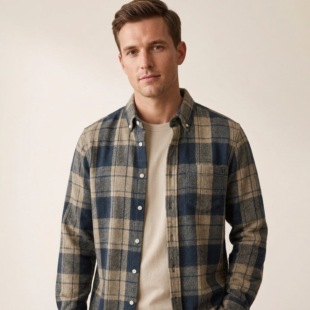 Chemise En Flanelle À Carreaux Pour Hommes