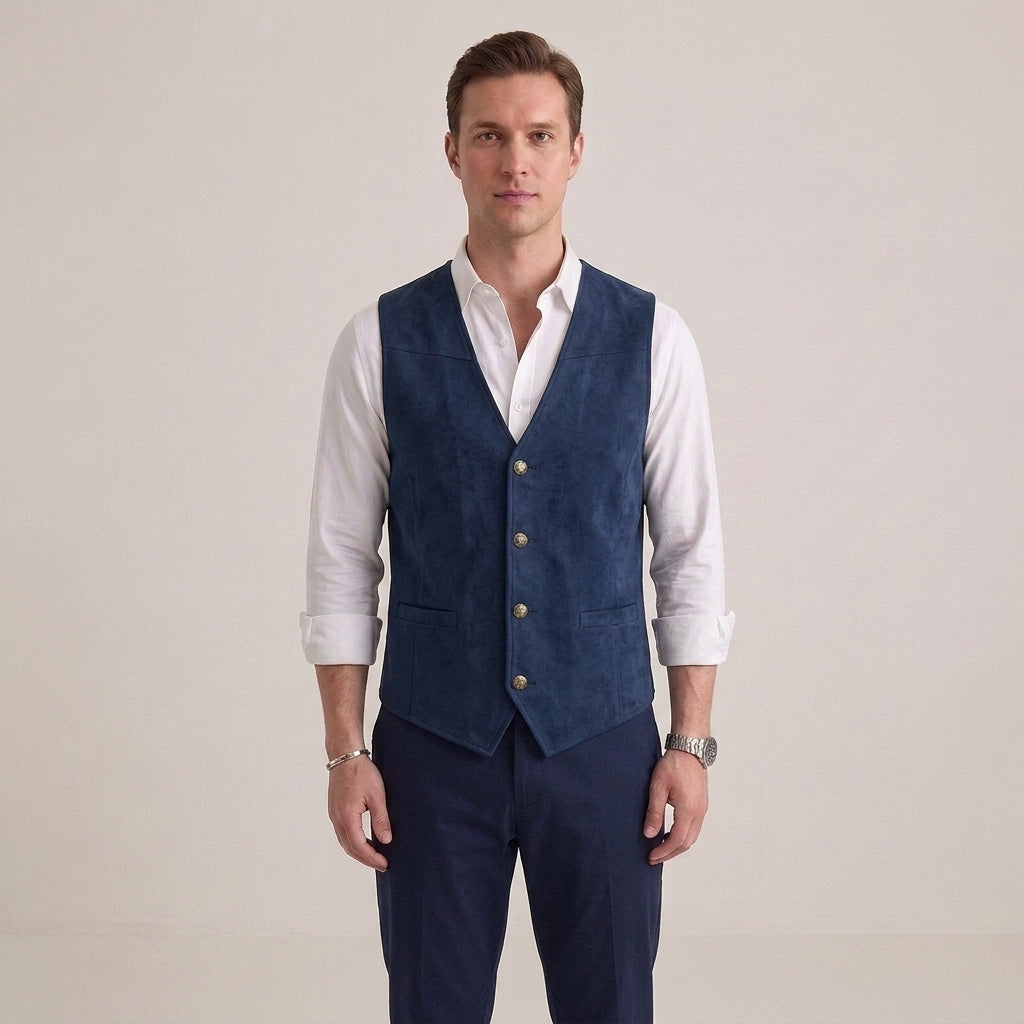 Gilet De Costume Boutonné Pour Hommes