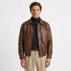 Veste En Cuir À L’Allure Classique