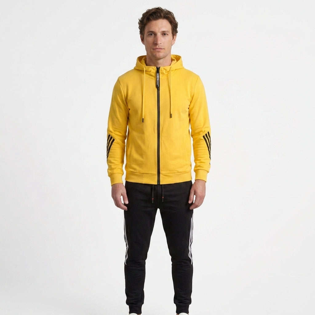 Ensemble De Survêtement Zippé En Mélange De Coton Pour Hommes