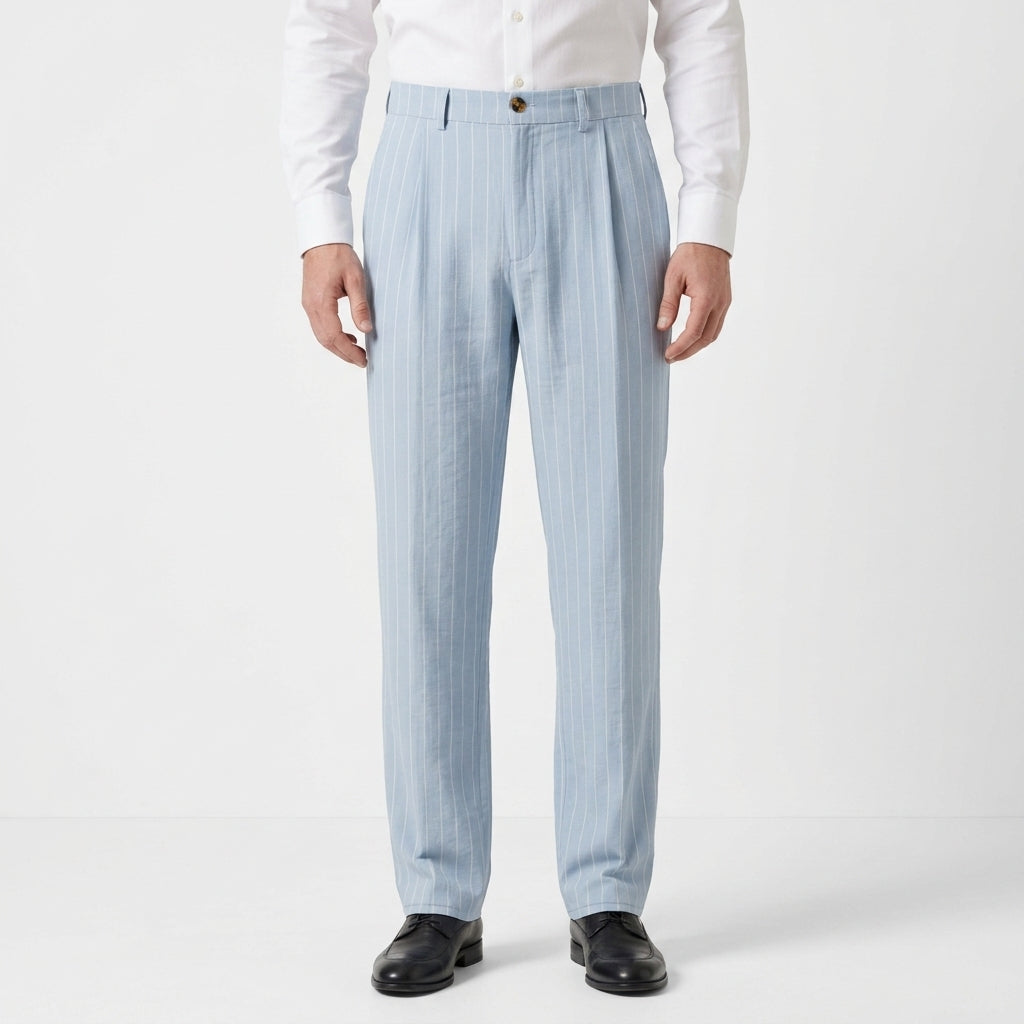 Pantalon Ample En Lin À Jambe Droite