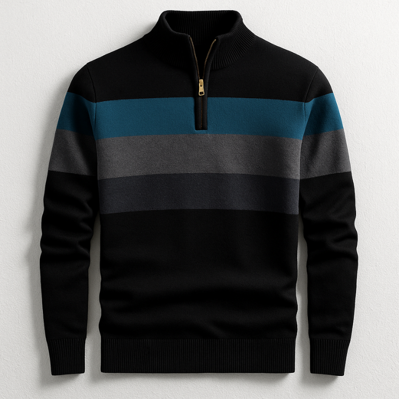 Pull À Col Zippé Avec Manches Longues Pour Hommes