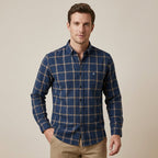 CHEMISE HOMME À CARREAUX ET COL BOUTONNÉ