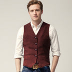 Pull Sans Manches Classique À Col V Pour Hommes