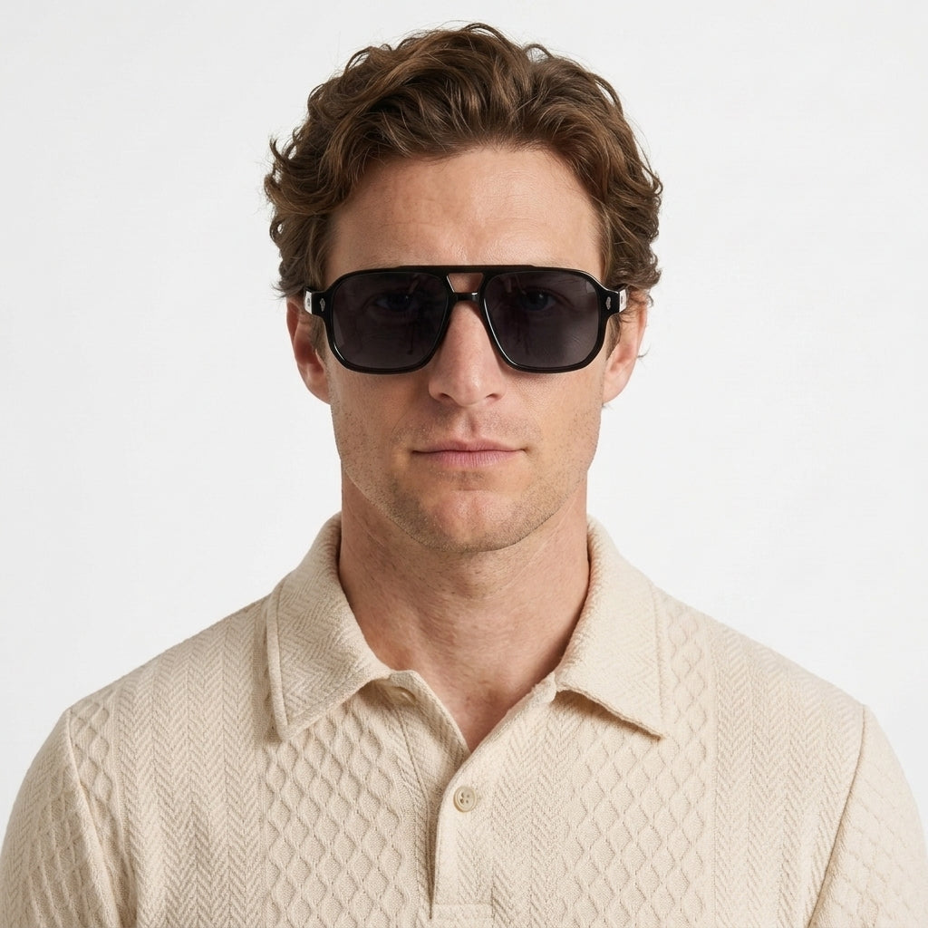 Lunettes De Soleil Aviateur En Acétate Pour Hommes