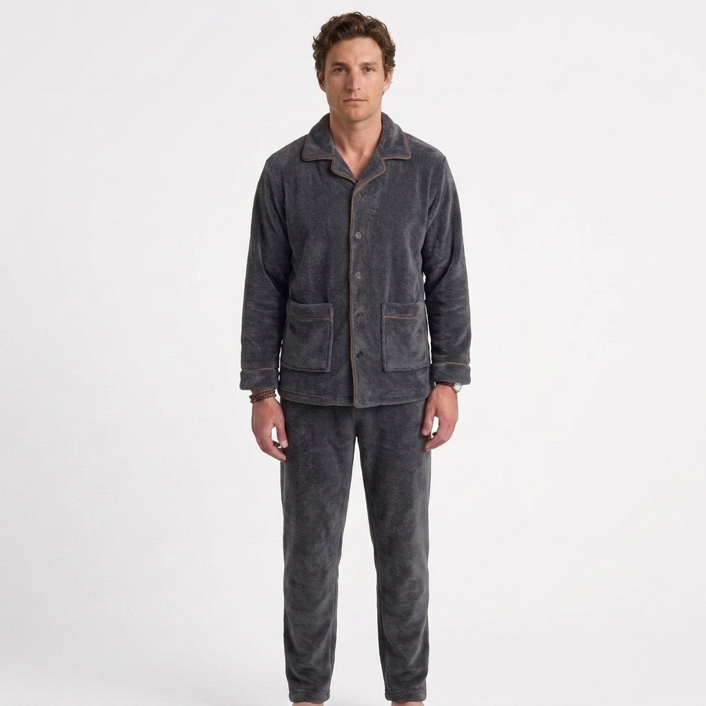 Ensemble De Pyjama D'Hiver En Polaire Pour Hommes