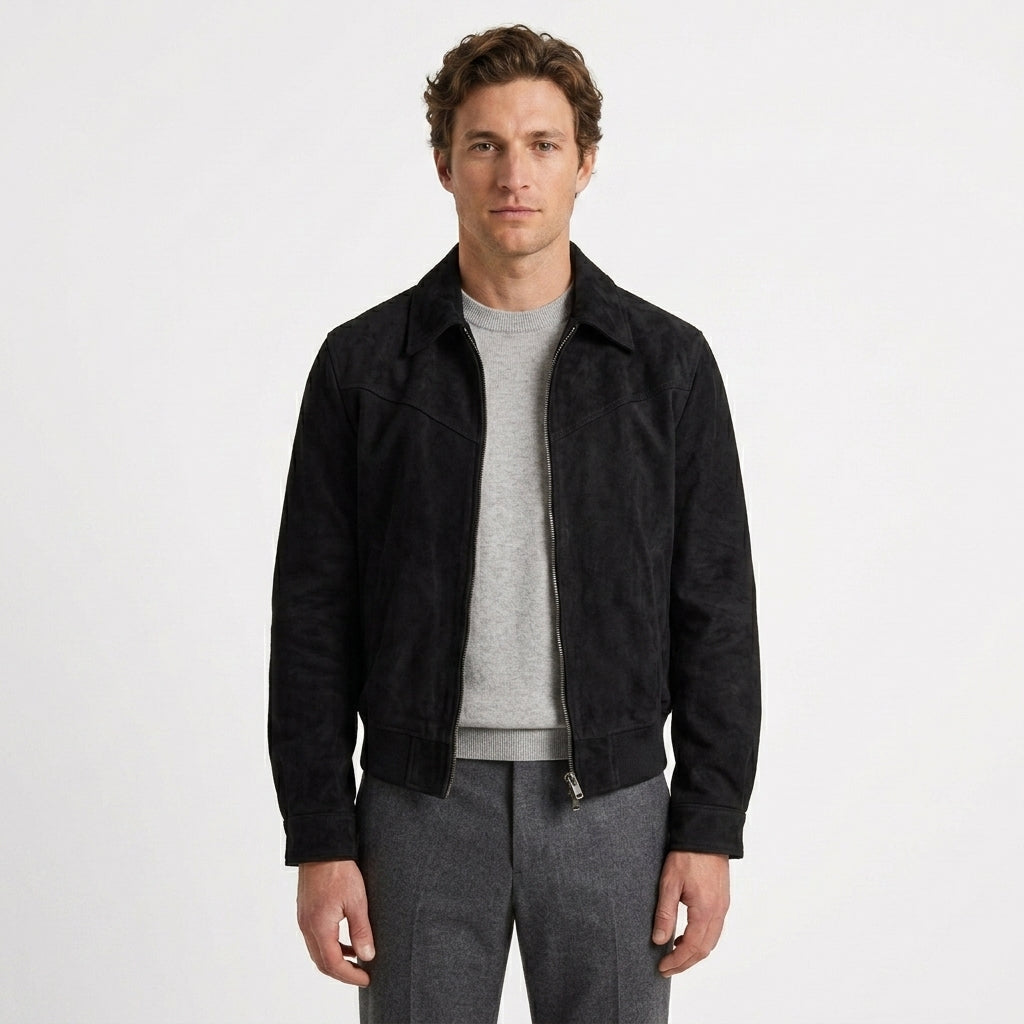Veste Effet Suède À L’Allure Classique