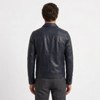Veste Boutonnée En Similicuir Pour Hommes