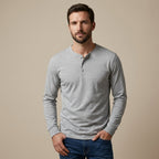 CHEMISE HENLEY HOMME À MANCHES LONGUES