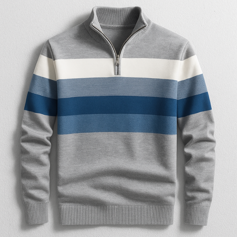 Pull À Col Zippé Avec Manches Longues Pour Hommes