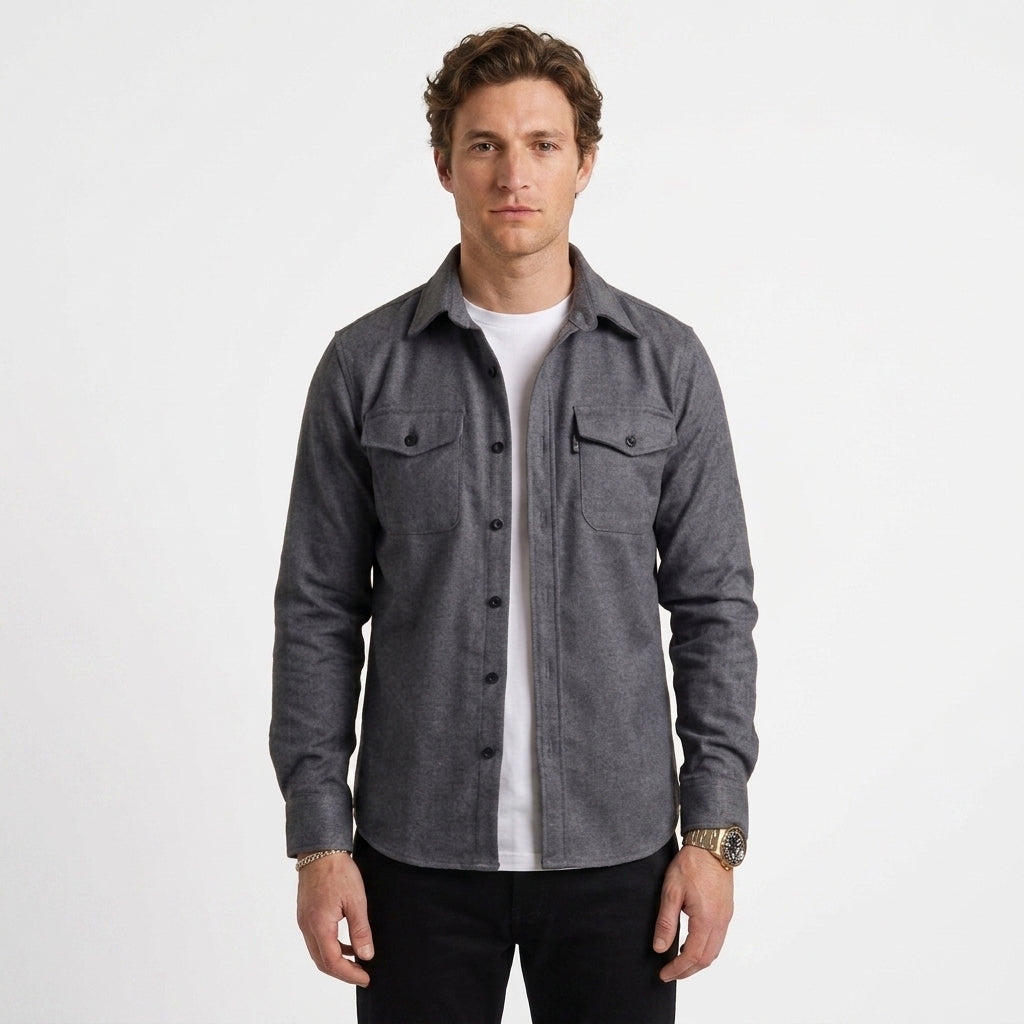 Chemise Classique En Mélange De Coton Pour Hommes