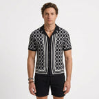 Ensemble En Maille Jacquard À Col Cubain