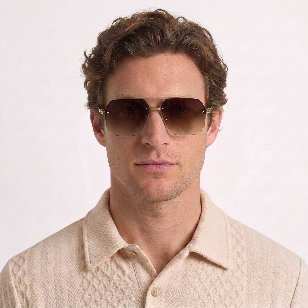 Lunettes De Soleil Géométriques Dégradées Pour Hommes