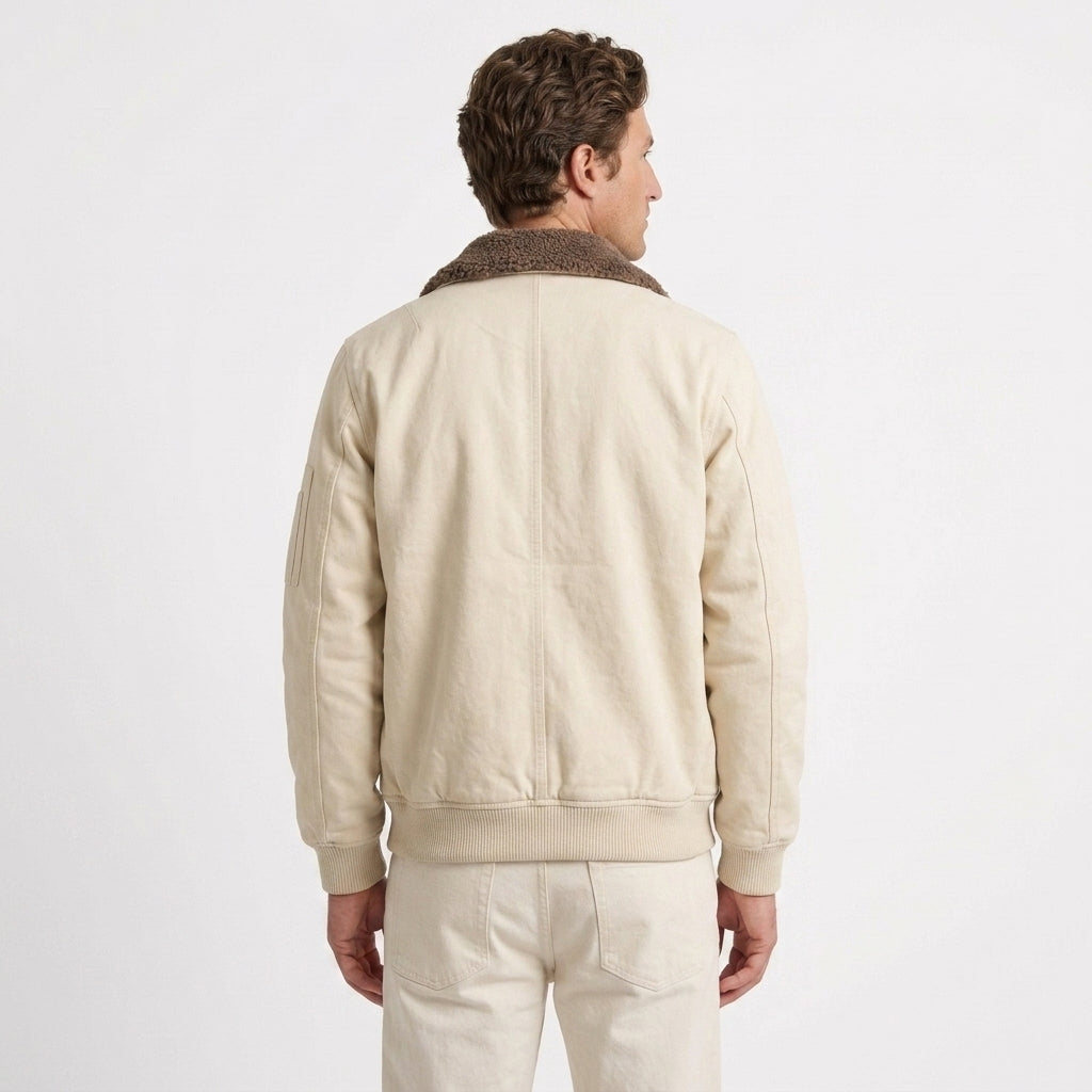 Veste Aviateur Doublée En Sherpa Pour Hommes