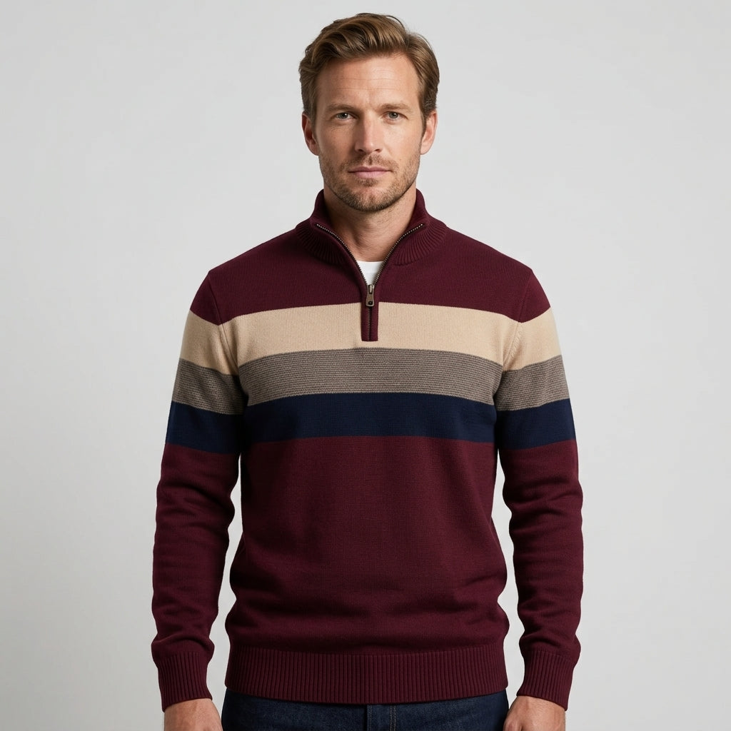 Pull À Col Zippé Avec Manches Longues Pour Hommes