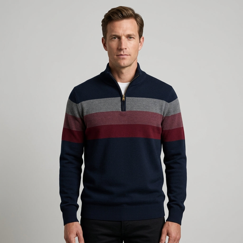Pull À Col Zippé Avec Manches Longues Pour Hommes