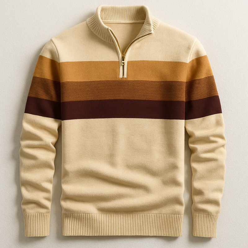Pull À Col Zippé Avec Manches Longues Pour Hommes