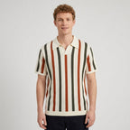 Polo En Maille À Rayures Verticales Pour Hommes