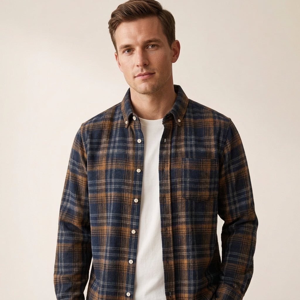 Chemise En Flanelle À Carreaux Pour Hommes