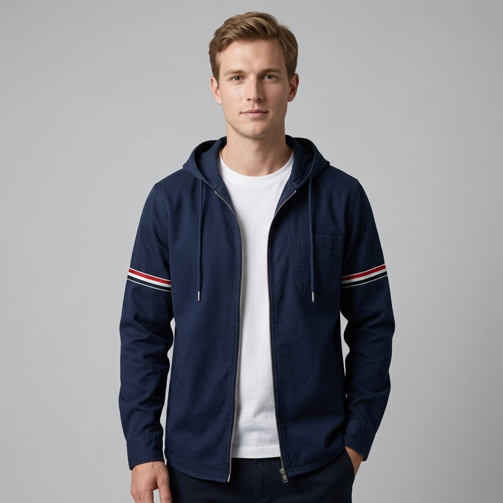 Veste À Capuche Zippée Avec Coupe Ajustée Pour Hommes