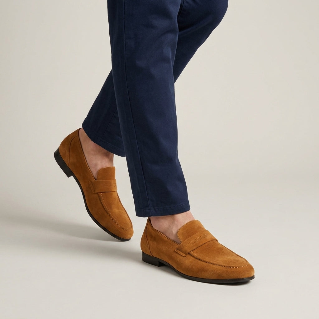 Mocassins Slip-On Premium En Daim De Veau Pour Hommes