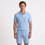 Ensemble Polo En Maille Texturée Et Short Pour Hommes
