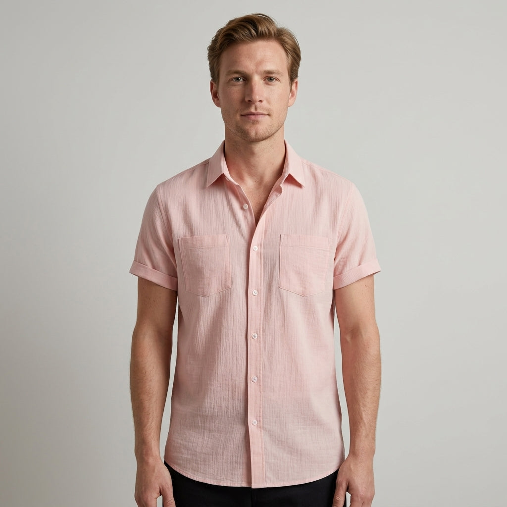 Chemise Décontractée À Manches Courtes Pour Hommes