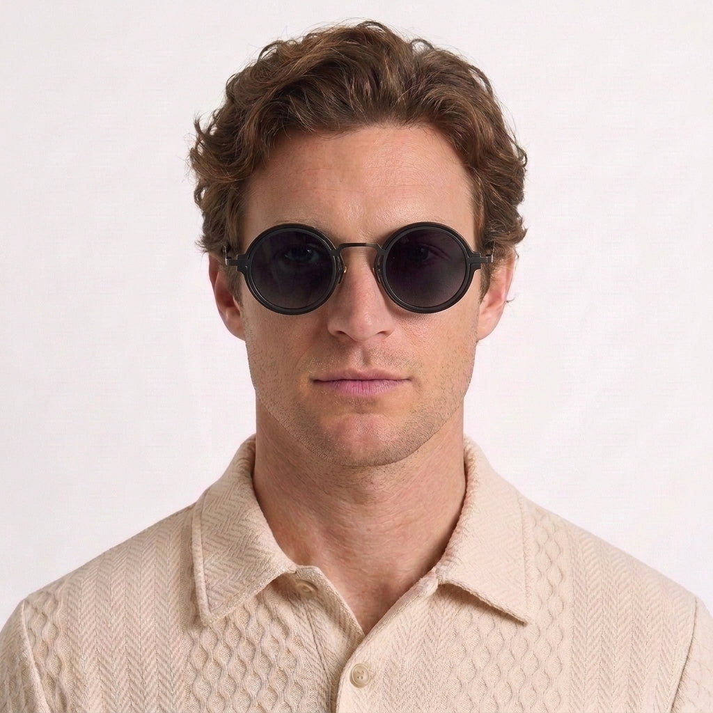 Lunettes De Soleil Rondes Vintage Dégradées Pour Hommes