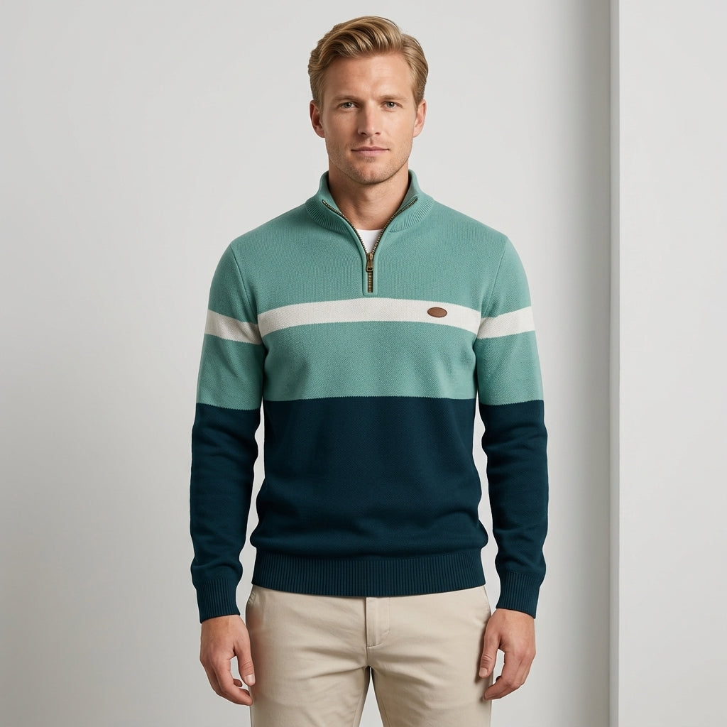Pull À Col Zippé Avec Coupe Ajustée Pour Hommes