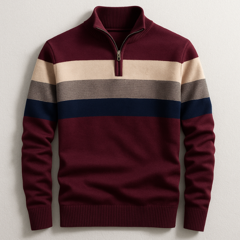 Pull À Col Zippé Avec Manches Longues Pour Hommes