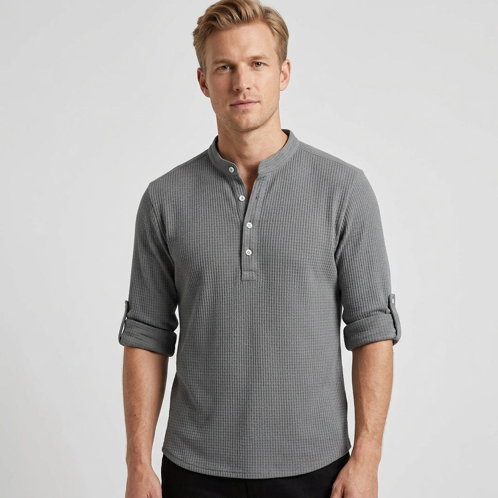 Chemise Ajustée Avec Manches Retroussables Pour Hommes