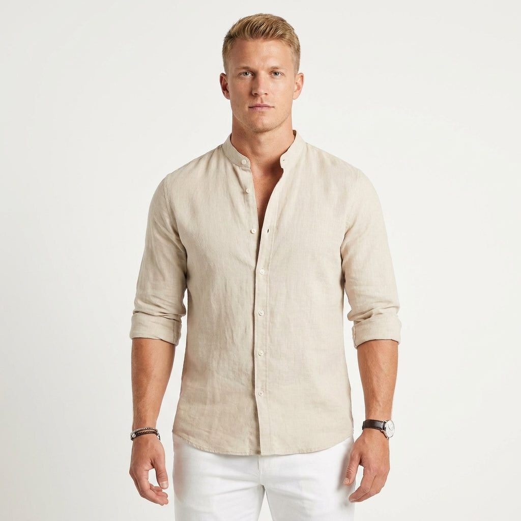 Chemise En Lin Avec Col Classique Pour Hommes