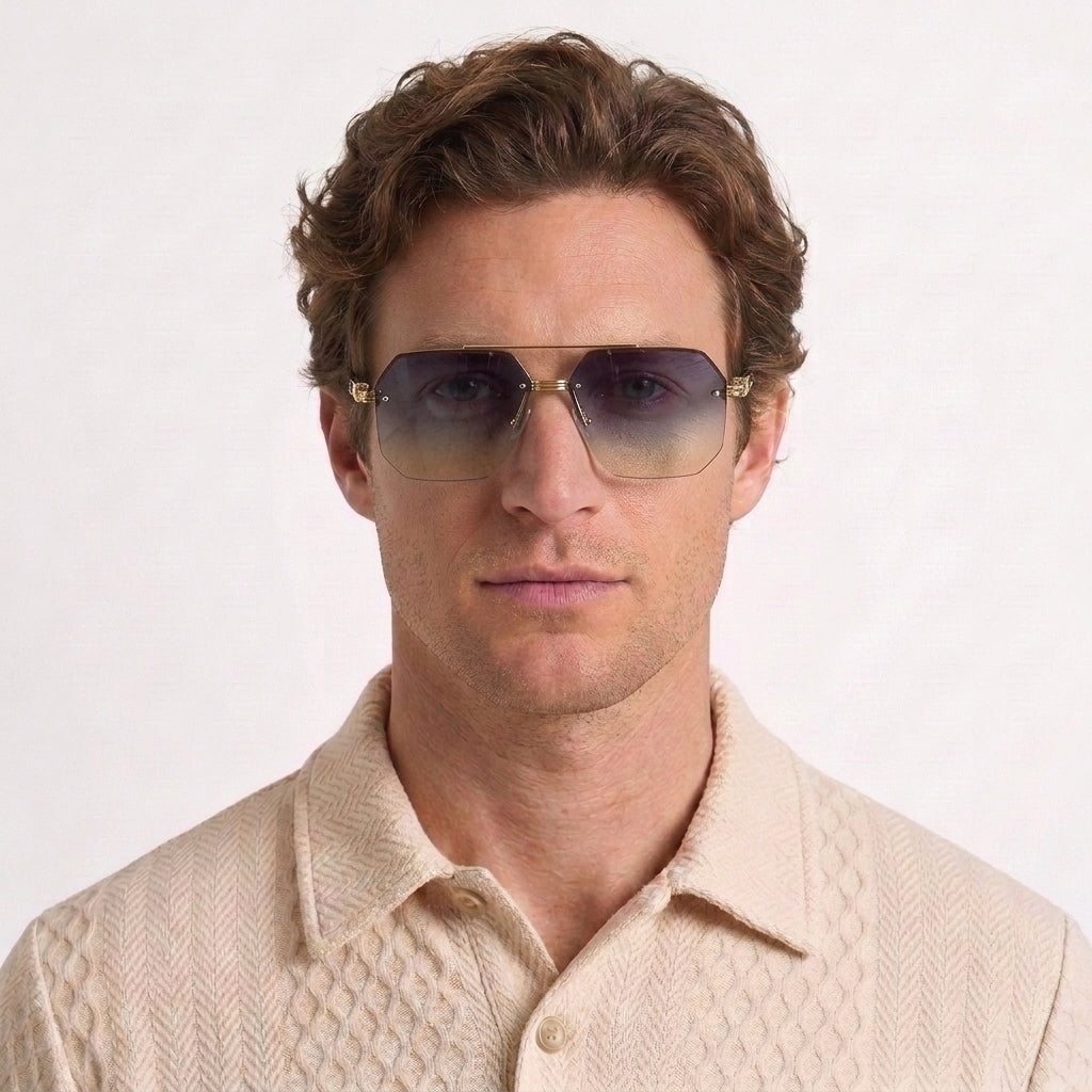 Lunettes De Soleil Géométriques Dégradées Pour Hommes