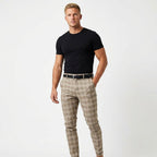 Pantalon À Carreaux Coupe Ajustée Pour Hommes