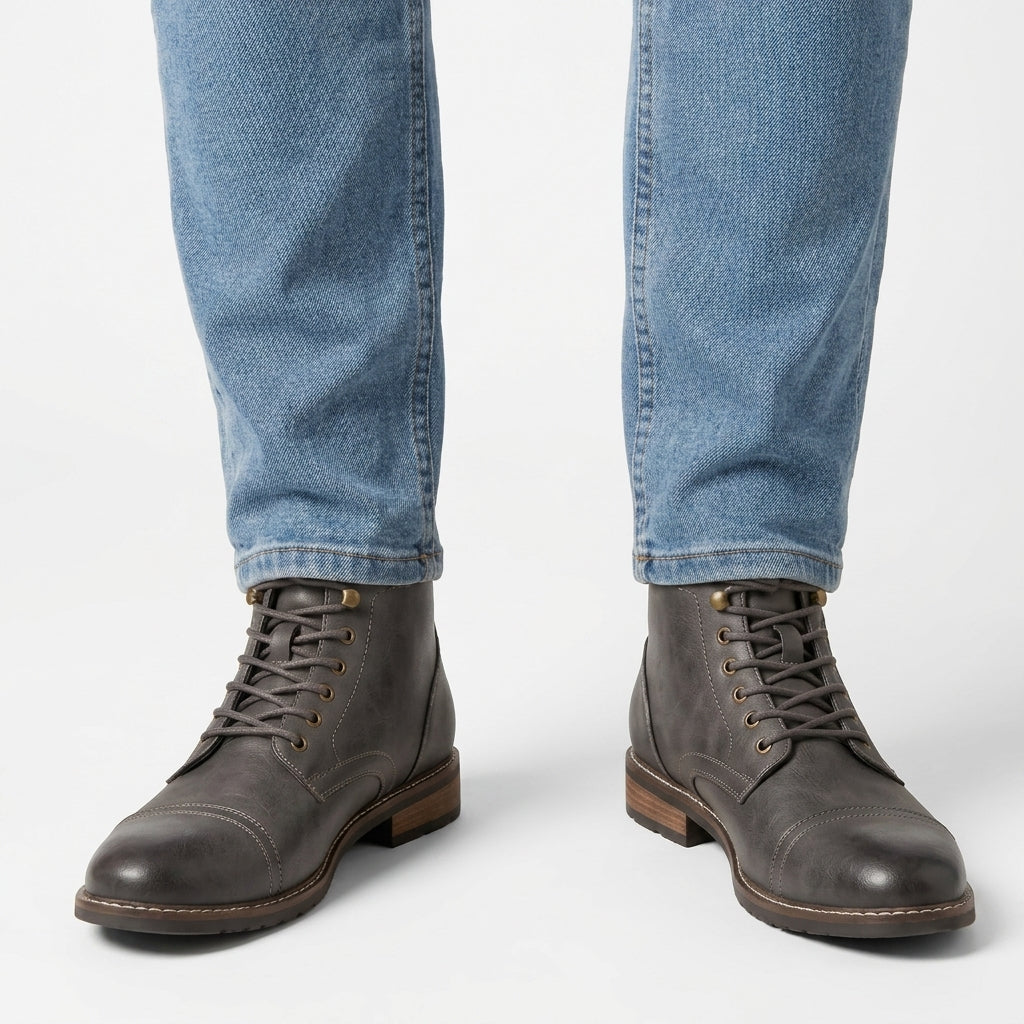 Bottes En Similicuir À Bout Rapporté Pour Hommes