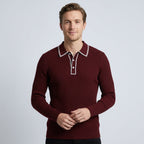 Polo Tricoté Côtelé Avec Col Classique Pour Hommes