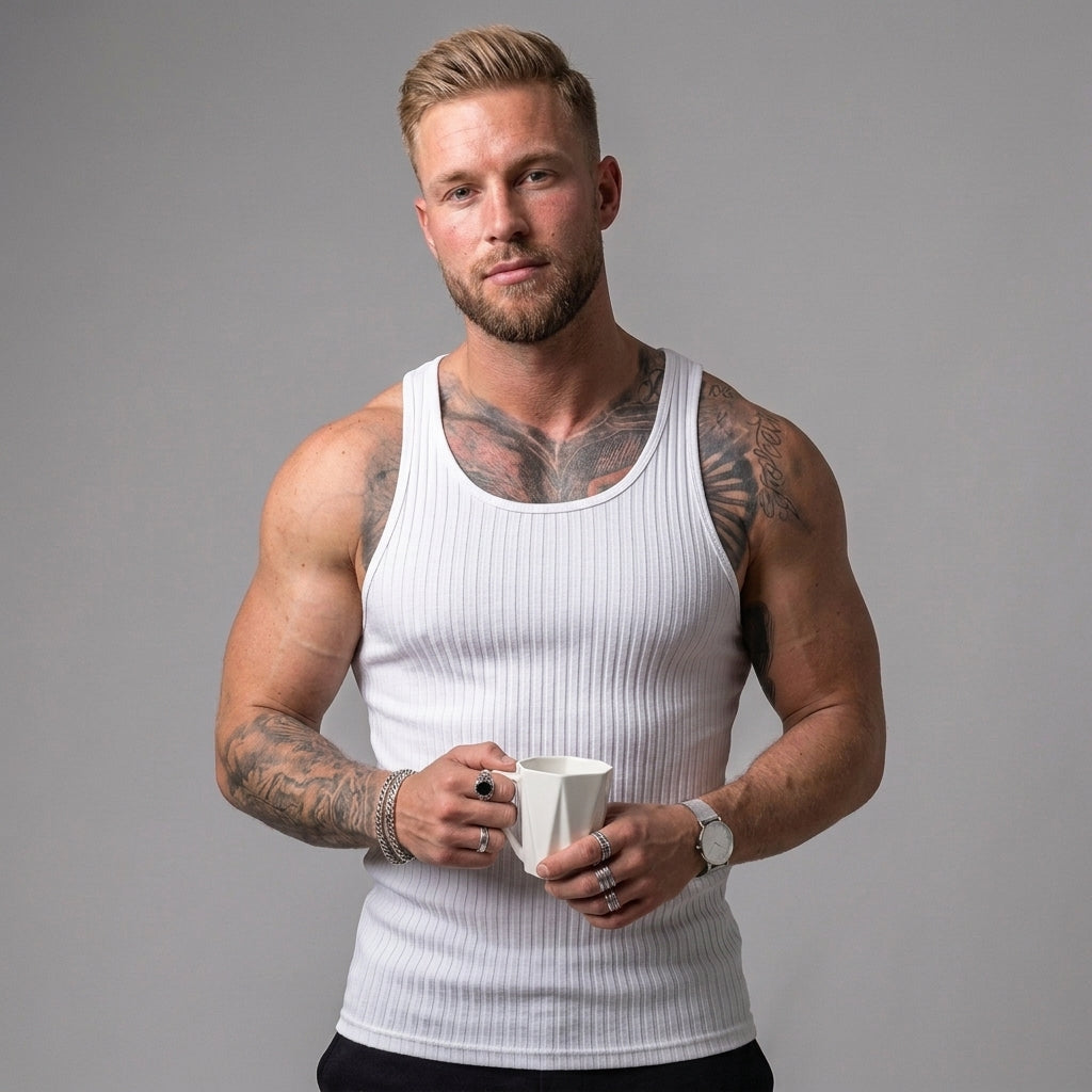 Débardeur En Maille Côtelée Pour Hommes