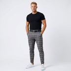 Pantalon À Carreaux Coupe Ajustée Pour Hommes