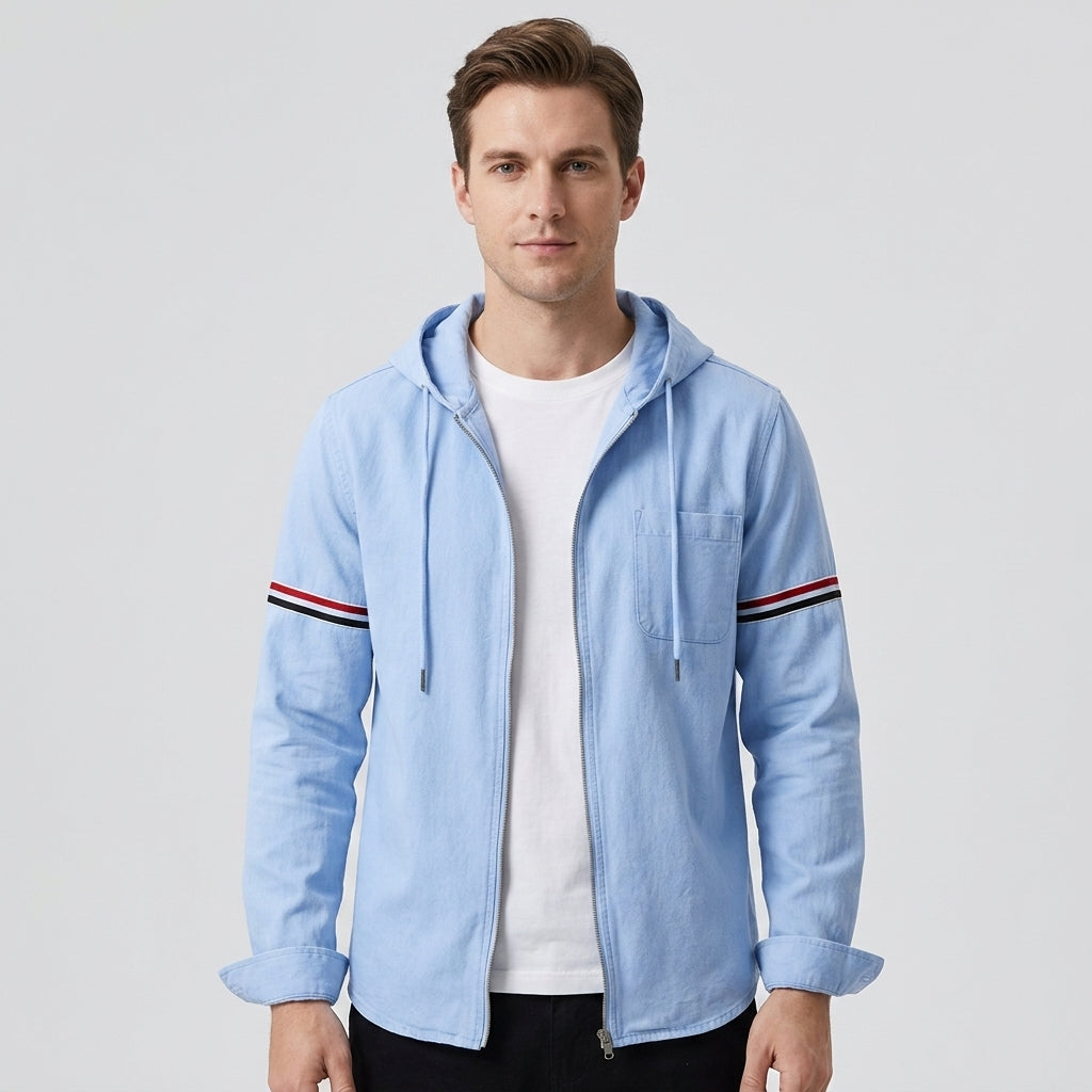 Veste À Capuche Zippée Avec Coupe Ajustée Pour Hommes