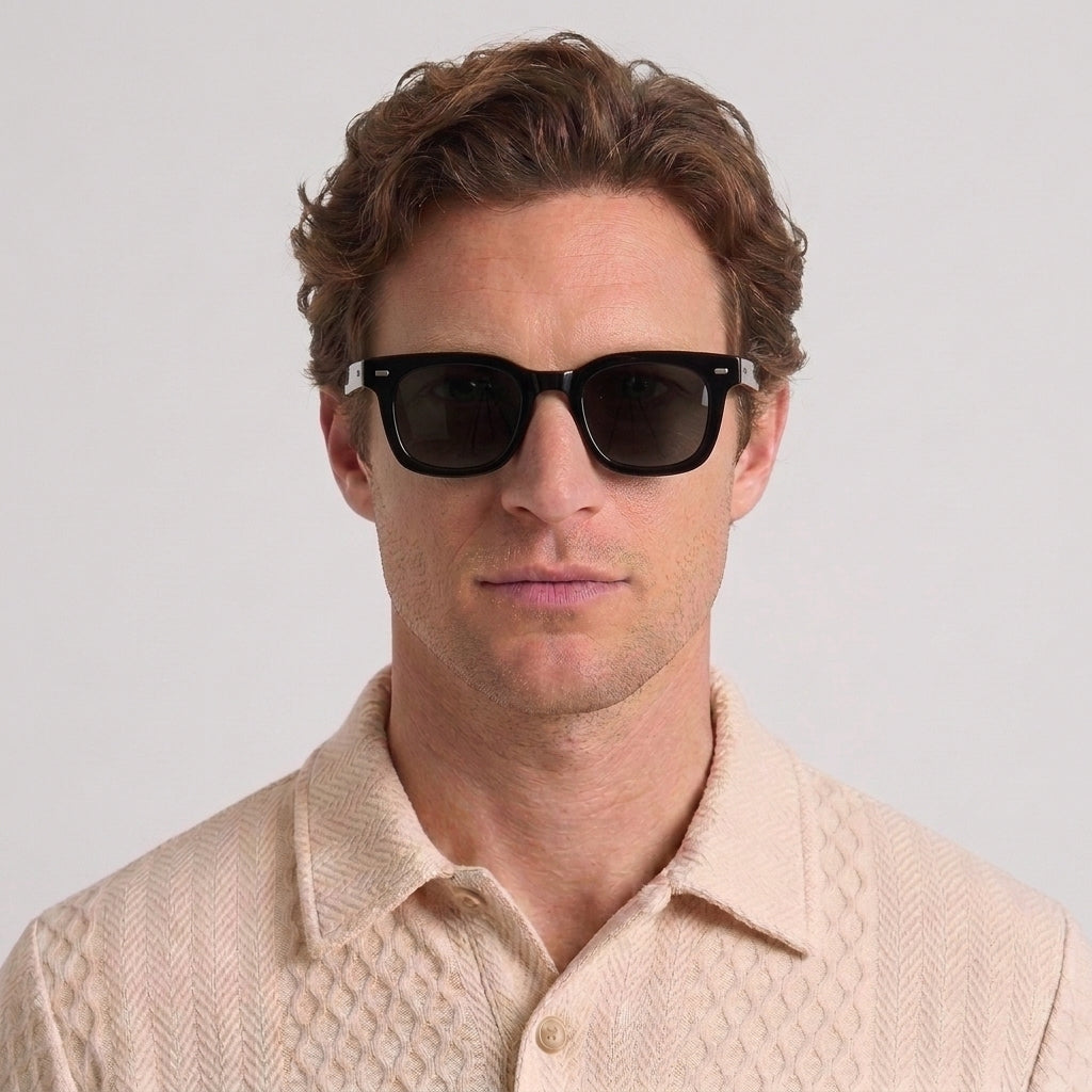 Lunettes De Soleil Carrées Vintage En Acétate Pour Hommes